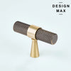 Modex antique gold knurled T knob for modern cabinet design