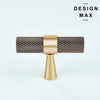 Modex Knurled Antique Gold T Knob – Design Max cabinet hardware