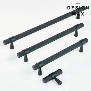 Modex matte black knurled handle – contemporary cabinet design