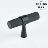 Industrial-style matte black T knob – Modex cabinet hardware