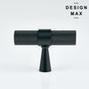 Modern matte black knurled T-shaped knob – Design Max collection