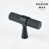 Modex matte black knurled T knob for drawers and furniture