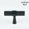 Modex Knurled Matte Black T Knob – Design Max cabinet hardware