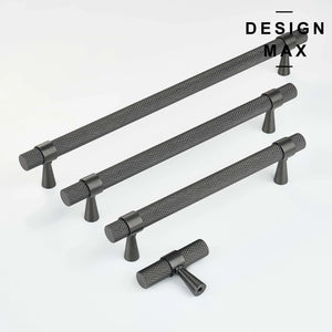 Design Max Modex knurled metallic gray pulls for furniture