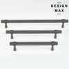 Metallic gray knurled hardware set – Modex cabinet pulls