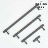 Design Max Modex cabinet pulls in sleek metallic gray finish