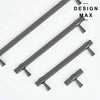 Modex knurled handle set – metallic gray cabinet and drawer pulls