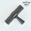 Modex metallic gray knurled T knob for cabinets and drawers