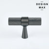 Modern metallic gray T-shaped knob – Modex Design Max collection