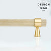 Long and short appliance pulls with a subtle matte brass finish and a repeating textured pattern for enhanced grip and modern style.
