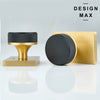 Elegant Black Door Lever Handle – Rectangular Plate Design for Bedroom & Bathroom