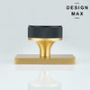 Contemporary Door Handle Set – Black Knob with Rectangular Plate for Smooth Operation
