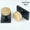 Black Interior Door Knob Set – Nimbus Finish with Sturdy Rectangular Plate