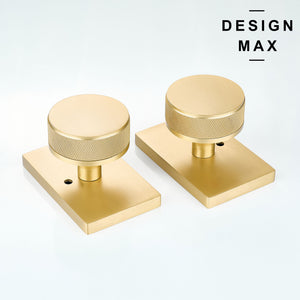 Solid Brass Knurled Door Knob with Rectangular Backplate – Elegant & Durable Hardware