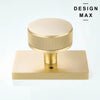 Round Knurled Grip Door Knob in Solid Brass – Rectangular Backplate Design