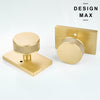 Modern Solid Brass Door Knob – Knurled Handle & Rectangular Metal Backplate