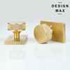 Decorative Knurled Brass Door Knob – Rectangular Backplate for Entry Doors
