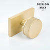 Round Knurled Door Handle – Solid Brass with Decorative Rectangular Backplate