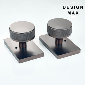 Solid Brass Knurled Door Knob with Rectangular Backplate – Elegant & Durable Hardware