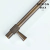 Antique brass knurled bar handle for cupboards