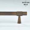 Solid antique brass knurled pull for modern cabinetry