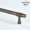 Antique brass cabinet handle with textured knurling