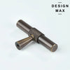 Knurled antique brass pull for kitchen cabinets