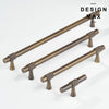 Decorative knurled antique brass cabinet handle