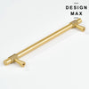 Matte brass cabinet bar pull with knurled details