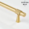 Textured knurled matte brass cabinet hardware