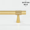 Elegant knurled matte brass drawer handle