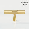 Modern knurled bar pull in matte brass