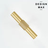 Sleek matte brass cabinet hardware with knurled texture