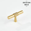 Novus knurled bar handle in matte brass