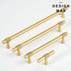 Knurled matte brass pull for kitchen cabinets
