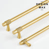 High-end matte brass cabinet pull with textured grip