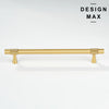 Contemporary knurled matte brass cabinet handle