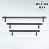 Design Max Novus series knurled metal pulls in sophisticated gray finish.