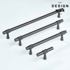 Sleek knurled gray handles perfect for drawers, doors, and cabinets.