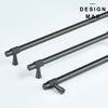 Novus metallic gray kitchen cabinet pulls in four lengths.