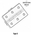 solid stainless steel satin silver door hinges


