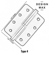 brushed satin silver door hinge with precision bearings

