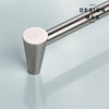 Modern brass cabinet knobs with a brushed nickel finish, creating a sleek and contemporary look
