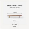 Premium Walnut and Solid Brass Hardware