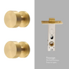 Modern Brushed Brass Round Passage Door Knob Set