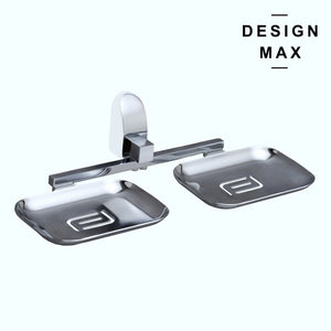 Elegant design double soap holder with glass cup
