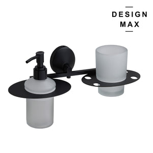 Modern double soap dispenser holder for bathroom décor
