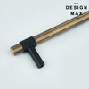 Side view showing ideal 1-inch projection of brass T-knob for comfortable use