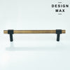Industrial-chic office featuring brass T-knobs on black steel filing cabinets