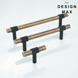 Close-up of solid brass Tecton T-knob showing premium brushed finish and precise machining